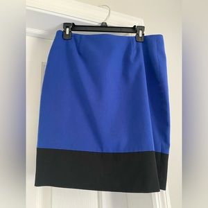 JonesWear pencil skirt 4p colorblock blue and black